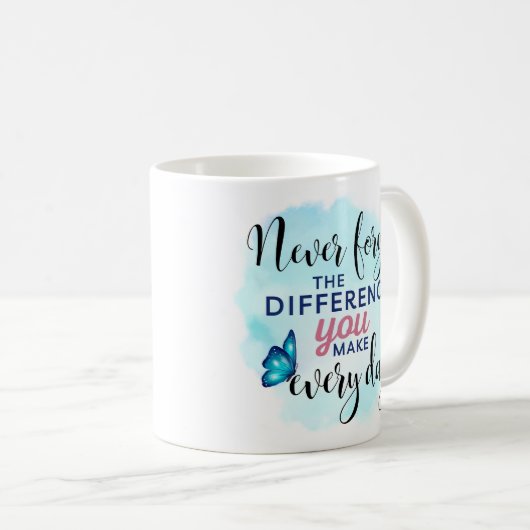 Vergessen Sie nie den Unterschied, den Sie schätze Kaffeetasse (VorderseiteRechts)