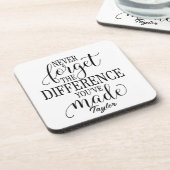 Vergessen Sie nie den Unterschied: Motivierend Zit Getränkeuntersetzer (Linke Seite)