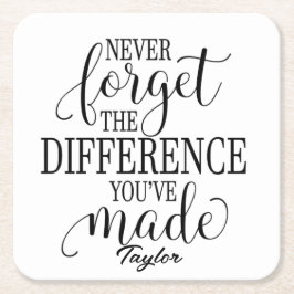 Vergessen Sie nie den Unterschied: Motivierend Zit Rechteckiger Pappuntersetzer