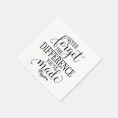 Vergessen Sie nie den Unterschied: Motivierend Zit Serviette (Ecke)