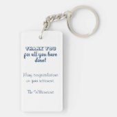 Vergessen Sie nie die Aufwertung der Rentenzahlung Schlüsselanhänger (Rückseite)