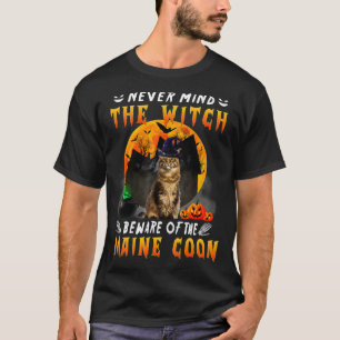 Vergessen Sie nie die Hexe, sich vor der Münzkatze T-Shirt