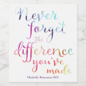 Vergessen Sie nie die Rente Weinetikett (Einzelnes Label)