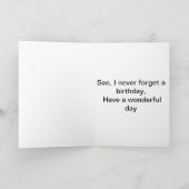 Vergessen Sie nie einen Geburtstag Karte (Innenseite)