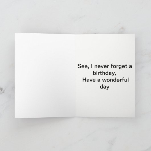 Vergessen Sie nie einen Geburtstag Karte (Innenseite)