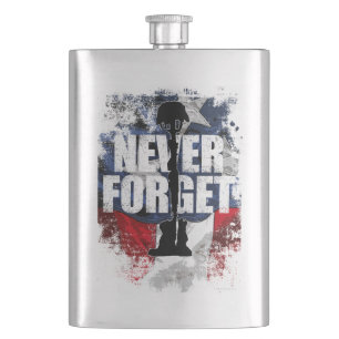 Vergessen Sie nie (Gedenktag) Flask Flachmann