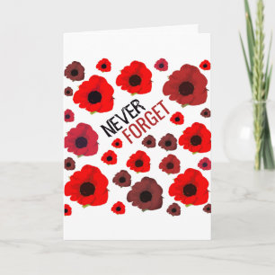 Vergessen Sie nie, Mohnblume Karte