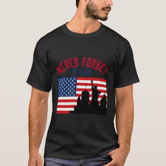 Vergessen Sie nie Patriotic 911 American Flag Vint T-Shirt (Vorderseite)