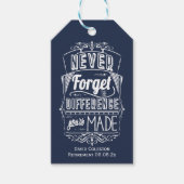 Vergessen Sie niemals das Gastgeschenk der Altersv Geschenkanhänger (Vorderseite)