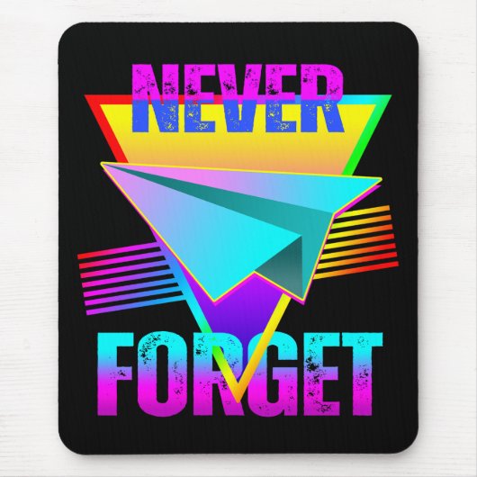 Vergessen Sie niemals das Papierflugzeug Mousepad (Vorne)