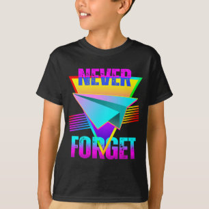 Vergessen Sie niemals das Papierflugzeug T-Shirt