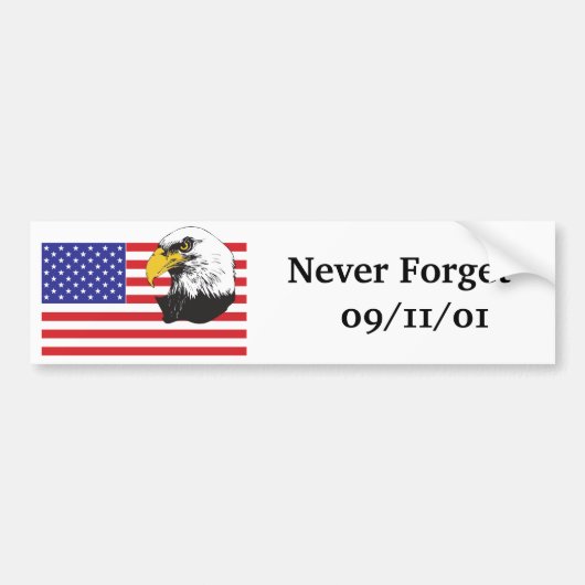 Vergessen Sie niemals den 11.09.01 Autoaufkleber (Vorne)