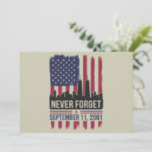 Vergessen Sie niemals den 11. September 2001 Geden Einladung (Stehend Vorderseite)
