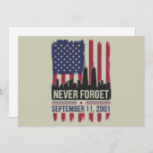 Vergessen Sie niemals den 11. September 2001 Geden Einladung (Vorne/Hinten)