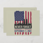 Vergessen Sie niemals den 11. September 2001 Geden Postkarte (Vorne/Hinten)