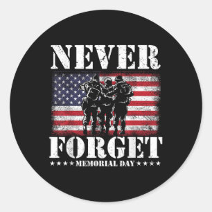 Vergessen Sie niemals den Tag der US-Flagge Runder Aufkleber