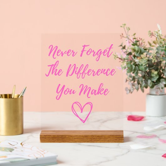 Vergessen Sie niemals den Unterschied, den Sie mac Acrylschild (Hochzeit)