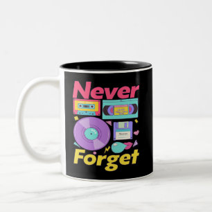 Vergessen Sie niemals den VHS-Kassettenband-Vinyl Zweifarbige Tasse