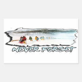 Vergessen Sie niemals den Weg der Tränen Rechteckiger Aufkleber