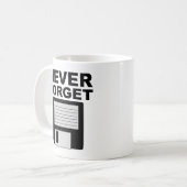 Vergessen Sie niemals die lustige Maus der Diskett Kaffeetasse (Vorderseite Links)