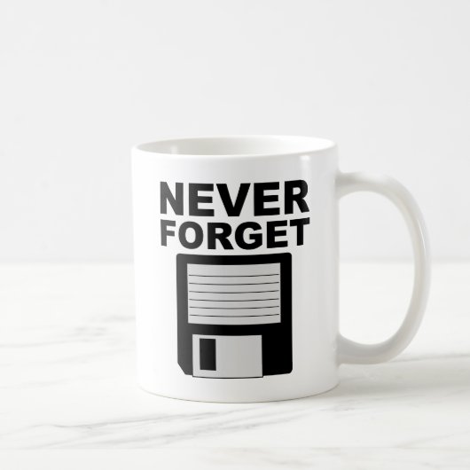 Vergessen Sie niemals die lustige Maus der Diskett Kaffeetasse (Rechts)