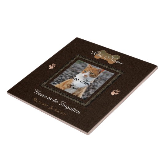 Vergessen Sie niemals Hunde oder Cat Memorial Fliese (Seite)