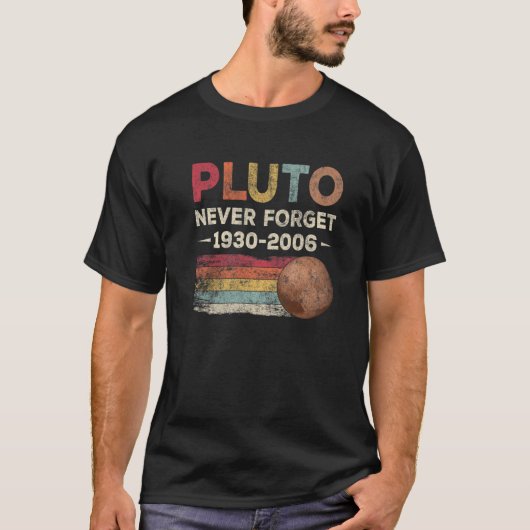 Vergessen Sie niemals Pluto 1930-2006 Funny Astron T-Shirt (Vorderseite)