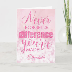 Vergessen Sie niemals Rosa Danke, dass Sie uns dan Karte