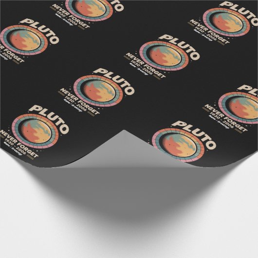 Vergessen Sie Pluto 1930-2006 Funny Retro Space Geschenkpapier (Ecke)