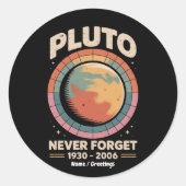 Vergessen Sie Pluto 1930-2006 Funny Retro Space Runder Aufkleber (Vorderseite)