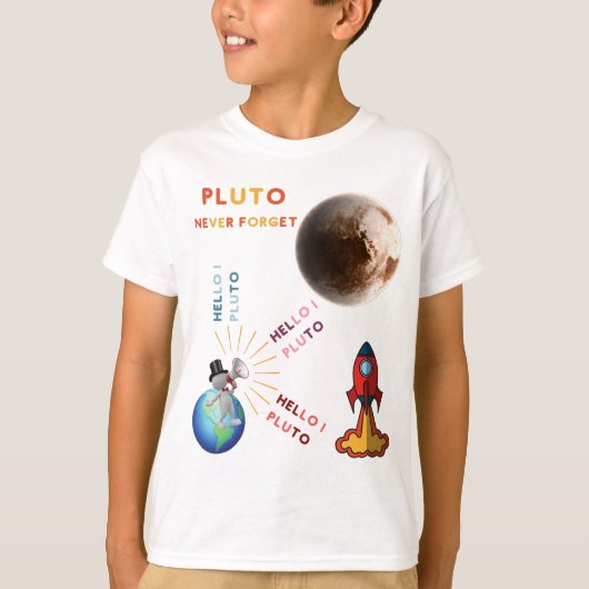 Vergessen Sie Pluto nie, Planetenliebhaber T-Shirt (Vorderseite)