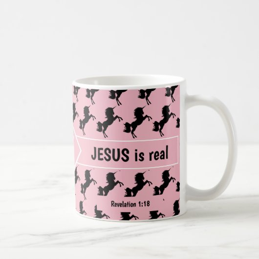 VERGESSEN UNICORNS JESUS IST EIN WIRKLICHES Monogr Kaffeetasse (Rechts)