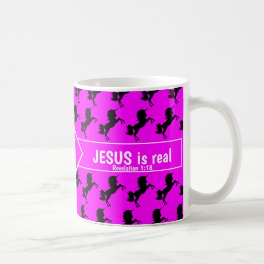 VERGESSEN UNICORNS JESUS IST WIRKLICH Christliches Kaffeetasse (Rechts)