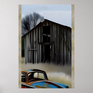 Vergessene AI Digital Fantasy Art Print Rustic She Poster