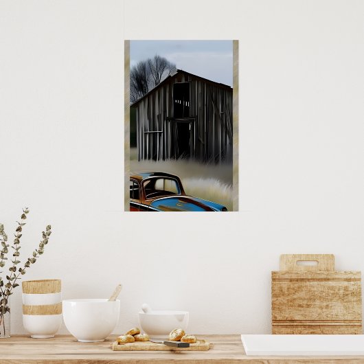 Vergessene AI Digital Fantasy Art Print Rustic She Poster (Küche)