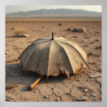 Vergessene Relik - gewitterter Regenschirm in der