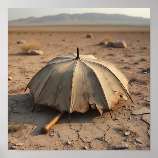 Vergessene Relik - gewitterter Regenschirm in der  Poster (Vorne)