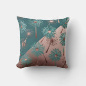 Vergessenes Unkraut: Türkisfarbene Kupfer-Lüster Kissen (Vorderseite)