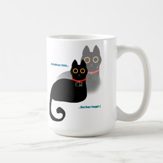 Vergessliche Black Cat Meme Coffee Tasse (Rechts)