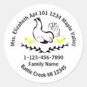 Vergessliche Mutter Hen verlor Kontaktdaten für di Runder Aufkleber (Vorderseite)