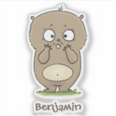 Vergesslicher, bezaubernder Hamster-Cartoon Aufkleber (Vorderseite)