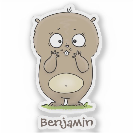 Vergesslicher, bezaubernder Hamster-Cartoon Aufkleber (Vorderseite)