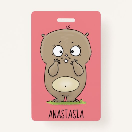 Vergesslicher, bezaubernder Hamster-Cartoon Ausweis (Vorderseite)