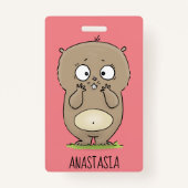 Vergesslicher, bezaubernder Hamster-Cartoon Ausweis (Rückseite)