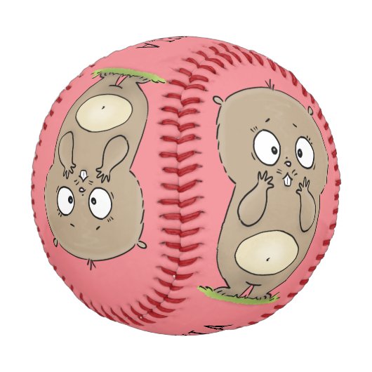 Vergesslicher, bezaubernder Hamster-Cartoon Baseball (Schrägansicht)
