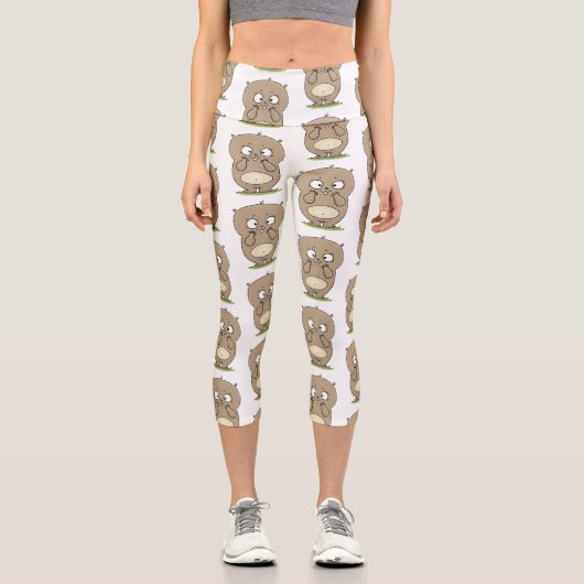 Vergesslicher, bezaubernder Hamster-Cartoon Capri Leggings (Vorderseite)