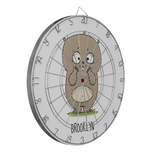 Vergesslicher, bezaubernder Hamster-Cartoon Dartscheibe (Vorderseite Links)