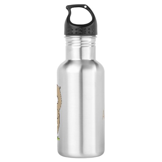 Vergesslicher, bezaubernder Hamster-Cartoon Edelstahlflasche (Rückseite)