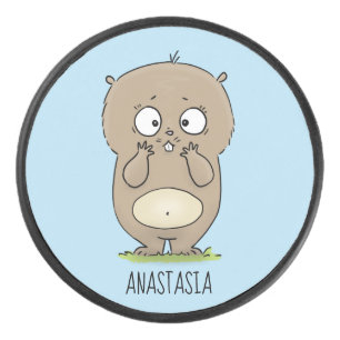 Vergesslicher, bezaubernder Hamster-Cartoon Eishockey Puck
