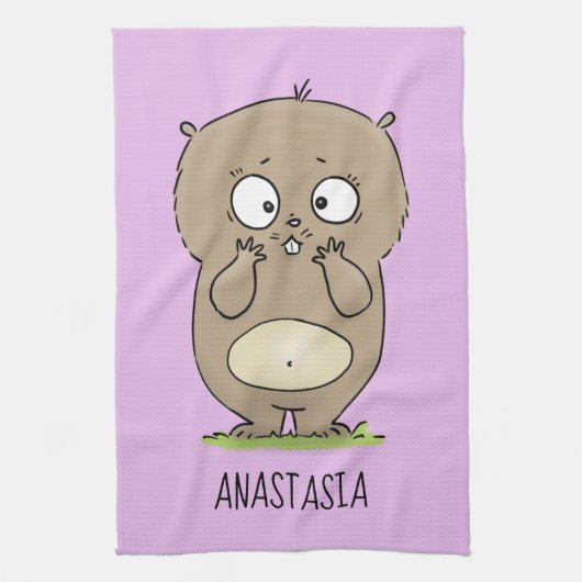 Vergesslicher, bezaubernder Hamster-Cartoon Geschirrtuch (Vertikal)